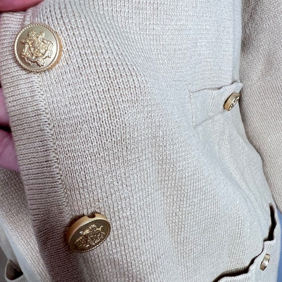 NWT J Crew Long V Neck Sweater Blazer Light Khaki Tan L - Picture 3 of 7